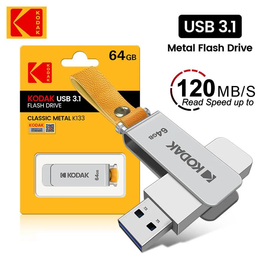 KODAK USB ÷ ̺, Ʈ ũž ̴ ݼ ޸ ƽ, Udisk ÷ ̺, 512GB, 256GB, 128GB, 64GB, 120 MB/s, USB3.1, K133